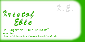 kristof eble business card
